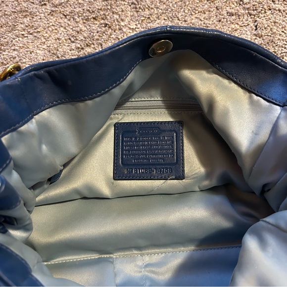 COACH 14758 Blue Leather Kristin Shoulder Satchel Bag - Picture 9 of 11